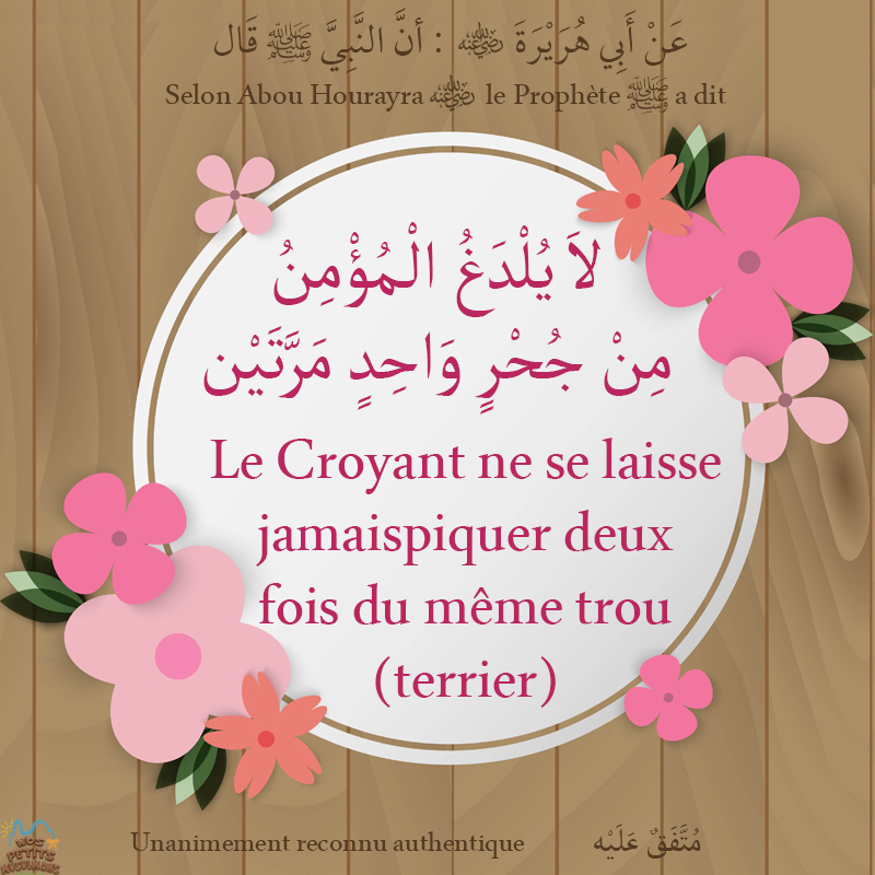 Hadith Le Croyant ne se laisse jamais piquer deux fois du même trou (terrier)