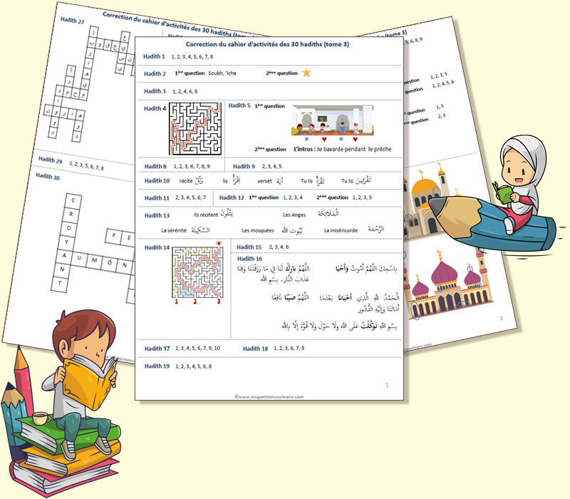  corrections des exerccies du livre d'activités sur le hadith