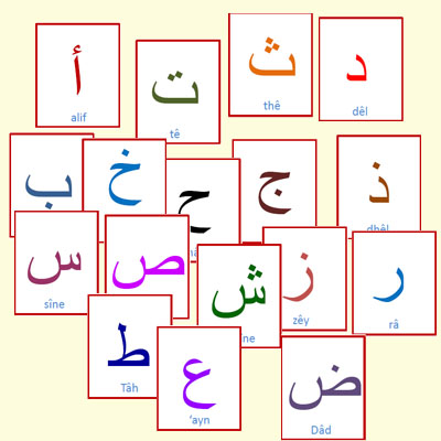 alphabet arabe à découper